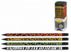Карандаш чернографитный Adel Blackline SAFARI 209-1197-000 HB черное дерево ластик 4 дизайна